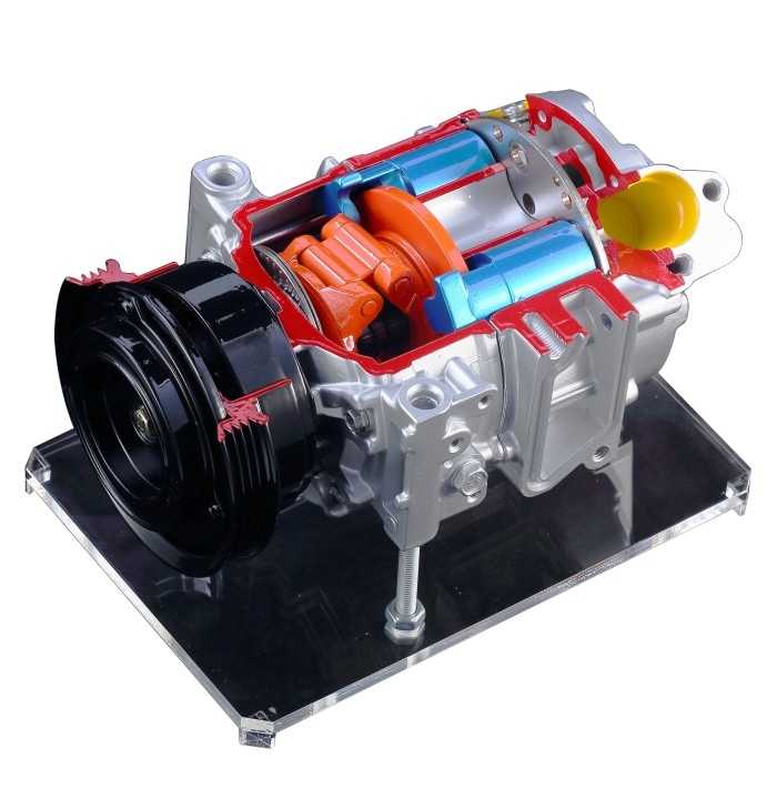 Anatomical display of air-conditioned compressors