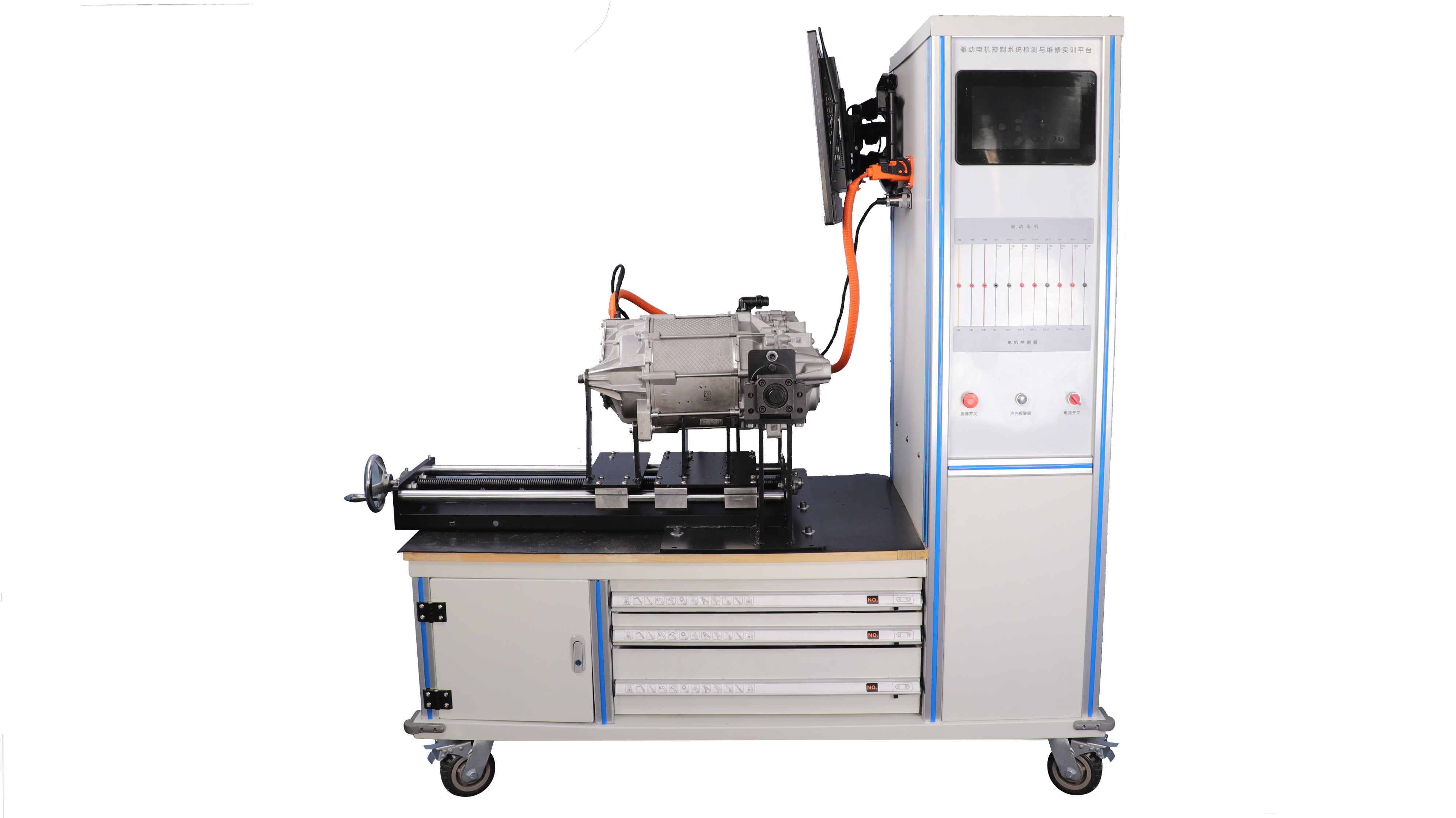 Power drive motor disassembly and assembly measurement test bench